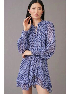 MISA Los Angeles Almaha Mini Dress in Majorelle Lapis Tile